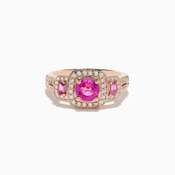 Effy Jewelry 14K Rose Gold Pink Sapphire and Diamond Ring | Rings