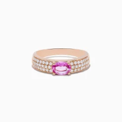 Effy Jewelry 14K Rose Gold Pink Sapphire and Diamond Ring | Rings