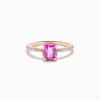 Effy Jewelry 14K Rose Gold Pink Sapphire and Diamond Solitaire Ring | Rings