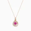 Effy Jewelry 14K Rose Gold Pink Sapphire and Diamond Swirl Pendant | Necklaces & Pendants