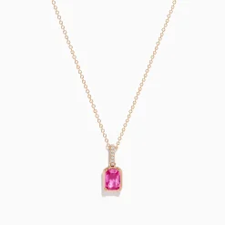 Effy Jewelry 14K Rose Gold Pink Sapphire Solitaire Pendant | Necklaces & Pendants