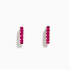 Effy Jewelry 14K Rose Gold Pink Sapphire Huggie Earrings | Earrings