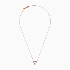 Effy Jewelry 14K Rose Gold Pink Sapphire Open Heart Necklace | Necklaces & Pendants