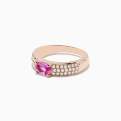 Effy Jewelry 14K Rose Gold Pink Sapphire and Diamond Ring | Rings