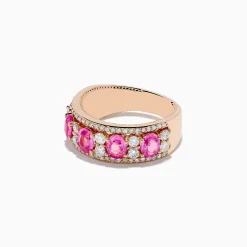 Effy Jewelry 14K Rose Gold Pink Sapphire and Diamond Ring | Rings