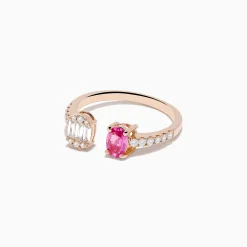 Effy Jewelry 14K Rose Gold Pink Sapphire and Diamond Toi Et Moi Ring | Rings