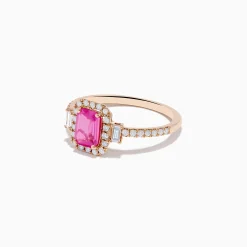 Effy Jewelry 14K Rose Gold Pink Sapphire and Diamond Ring | Rings