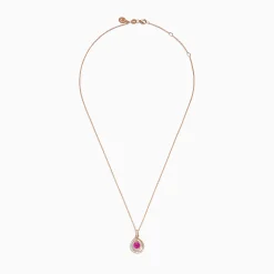 Effy Jewelry 14K Rose Gold Pink Sapphire and Diamond Swirl Pendant | Necklaces & Pendants