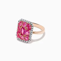 Effy Jewelry 14K Rose Gold Pink Sapphire and Diamond Ring | Rings