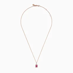 Effy Jewelry 14K Rose Gold Pink Sapphire and Diamond Pendant | Necklaces & Pendants