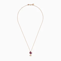 Effy Jewelry 14K Rose Gold Pink Sapphire and Diamond Butterfly Pendant | Necklaces & Pendants