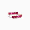 Effy Jewelry 14k Rose Gold Pink Tourmaline and Ruby Bypass Ring 1.49 TCW | Rings