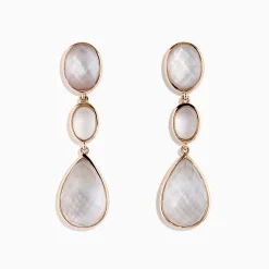 Effy Jewelry 14K Rose Gold Quartz Crystal, Rose Quartz and Pink Mother Of Pearl Earrings | Earrings