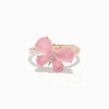 Effy Jewelry 14K Rose Gold Rose Quartz and Diamond Butterfly Ring | Rings