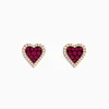 Effy Jewelry 14K Rose Gold Ruby and Diamond Heart Earrings | Earrings