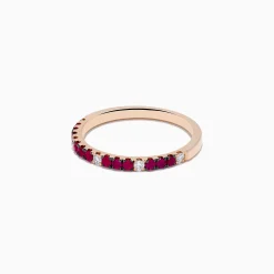 Effy Jewelry 14k Rose Gold Ruby and Diamond Stacking Band | Rings