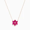 Effy Jewelry 14K Rose Gold Ruby Flower Necklace | Necklaces & Pendants