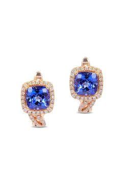 Effy Jewelry 14K Rose Gold Tanzanite and Diamond Earrings, 2.19 TCW | Earrings