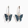 Effy Jewelry 14K Rose Gold White and Blue Diamond Butterfly Earrings | Earrings