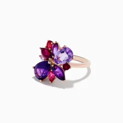 Effy Jewelry 14K Rose Purple and Pink Amethyst, Rhodolite, and Pink Tourmaline Ring | Rings