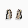 BH Multi 14K Trio-Color Gold Black, Brown and White Diamond Earrings 0.97 TCW | Earrings