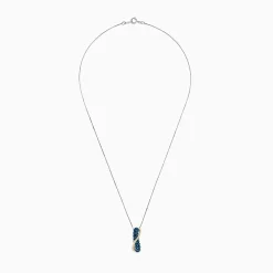 effyjewelry.com 14K Two Tone Gold Blue and White Diamond Crossover Pendant, 1.00 TCW | Necklaces & Pendants