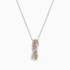 effyjewelry.com 14K Two Tone Gold Brown and White Diamond Crossover Pendant, 1.00 TCW | Necklaces & Pendants