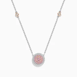 Effy Jewelry 14K Two Tone Gold Pink and White Diamond Necklace | Necklaces & Pendants