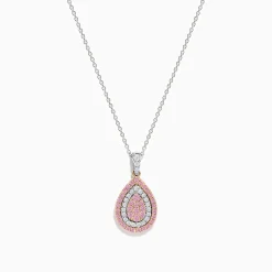 Effy Jewelry 14K Two Tone Gold Pink and White Diamond Pendant | Necklaces & Pendants
