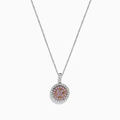 BH Multi 14K Two Tone Gold Pink and White Diamond Pendant, 0.54 TCW | Necklaces & Pendants