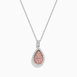Effy Jewelry 14K Two Tone Gold Pink and White Diamond Pendant | Necklaces & Pendants
