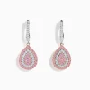 Effy Jewelry 14K Two Tone Gold Pink and White Diamond Earrings | Earrings