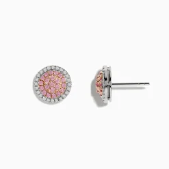 Effy Jewelry 14K Two Tone Gold Pink and White Diamond Earrings | Earrings