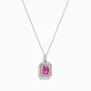 Effy Jewelry 14K Two Tone Gold Pink Sapphire and Diamond Pendant | Necklaces & Pendants