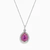 BH Multi 14K Two Tone Gold Pink Sapphire and Diamond Pendant, 1.74 TCW | Necklaces & Pendants