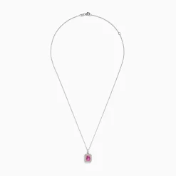 Effy Jewelry 14K Two Tone Gold Pink Sapphire and Diamond Pendant | Necklaces & Pendants