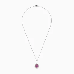 BH Multi 14K Two Tone Gold Pink Sapphire and Diamond Pendant, 1.74 TCW | Necklaces & Pendants