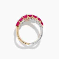 Effy Jewelry 14K Two Tone Gold Ruby and Diamond Criss Cross Ring | Rings
