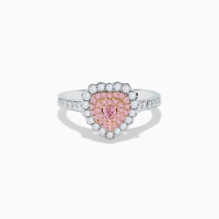 Effy Jewelry 18K Two Tone Gold White and Pink Diamond Heart Ring | Rings