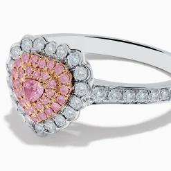 Effy Jewelry 18K Two Tone Gold White and Pink Diamond Heart Ring | Rings