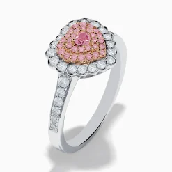 Effy Jewelry 18K Two Tone Gold White and Pink Diamond Heart Ring | Rings