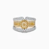 Effy Jewelry 14K Two Tone Gold Yellow Diamond Statement Ring 1.71 TCW | Rings