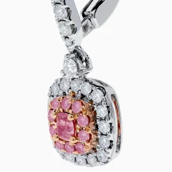 Effy Jewelry 18K Two Tone White and Pink Diamond Drop Earrings | Earrings