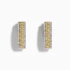 Effy Jewelry 14K Two Tone White and Yellow Diamond Hoop Earrings | Earrings