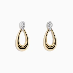 Effy Jewelry 14K Two-Tone Gold and Diamond Dewdrop Earrings | Earrings