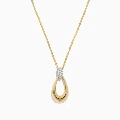 Effy Jewelry 14K Two-Tone Gold and Diamond Dewdrop Pendant | Necklaces & Pendants