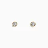 Effy Jewelry 14K Two-Tone Gold Bezel Set Diamond Solitaire Stud Earrings 0.23 TCW | Earrings