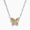 Effy Jewelry 14K Two-Tone Gold Diamond Butterfly Necklace | Necklaces & Pendants
