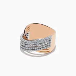 Effy Jewelry 14K Two-Tone Gold Diamond Fashion Statement Ring | Rings