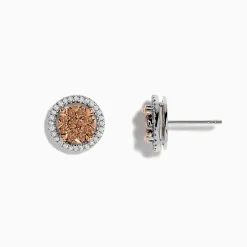 BH Multi 14K Two-Tone Gold Espresso Diamond Stud Earrings | Earrings